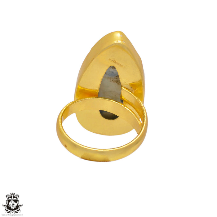 Size 9.5 - Size 11 Ring Scheelite 24K Gold Plated Ring GPR142