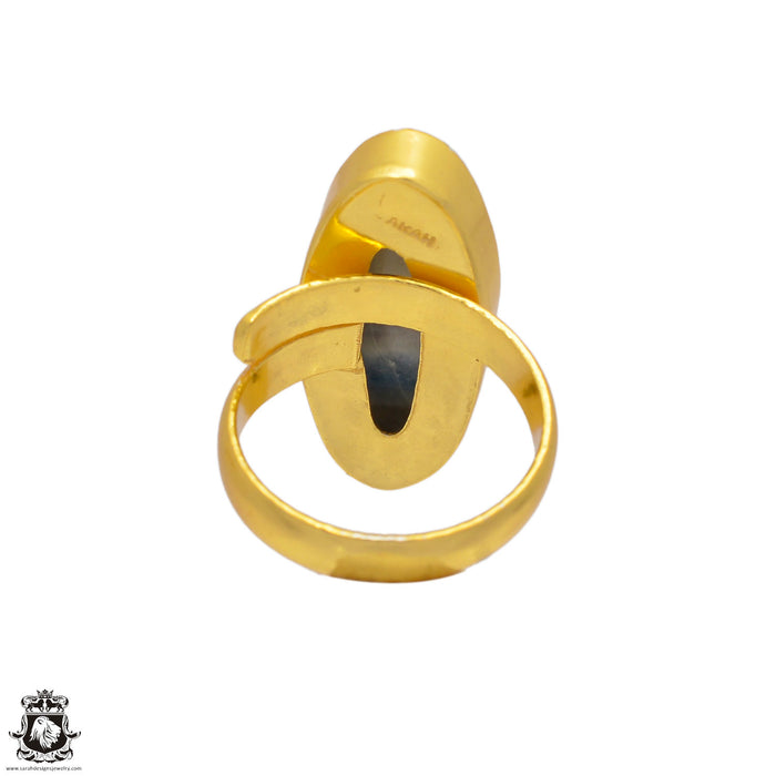 Size 7.5 - Size 9 Ring Scheelite 24K Gold Plated Ring GPR144