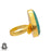 Size 9.5 - Size 11 Ring Amazonite 24K Gold Plated Ring GPR345