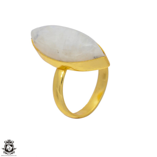 Size 9.5 - Size 11 Ring Moonstone 24K Gold Plated Ring GPR63