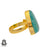 Size 8.5 - Size 10 Ring Amazonite 24K Gold Plated Ring GPR348