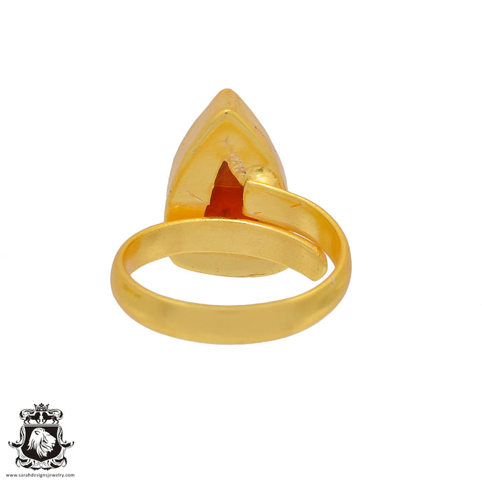 Size 8.50 - Size 10 Ring Tanzanian Spessartite Garnet 24K Gold Plated Ring GPR358
