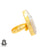 Size 8.5 - Size 10 Ring Solar Quartz 24K Gold Plated Ring GPR154