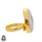 Size 9.5 - Size 11 Ring Tourmaline in Quartz 24K Gold Plated Ring GPR378