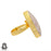 Size 7.5 - Size 9 Adjustable Tourmaline in Quartz 24K Gold Plated Ring GPR382