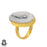 Size 8.5 - Size 10 Ring Solar Quartz 24K Gold Plated Ring GPR168