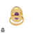 Size 7.5 - Size 9 Ring Amethyst 24K Gold Plated Ring GPR414