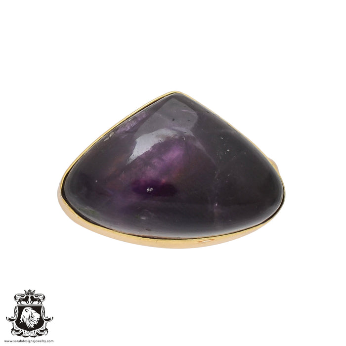 Size 10.5 - Size 12 Ring Amethyst 24K Gold Plated Ring GPR421