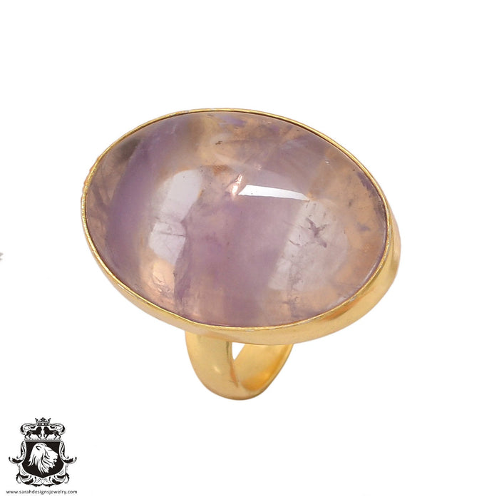 Size 9.5 - Size 11 Ring Ametrine 24K Gold Plated Ring GPR424