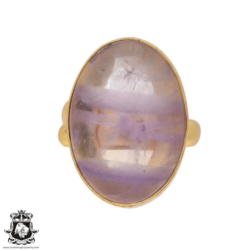 Size 9.5 - Size 11 Ring Ametrine 24K Gold Plated Ring GPR424