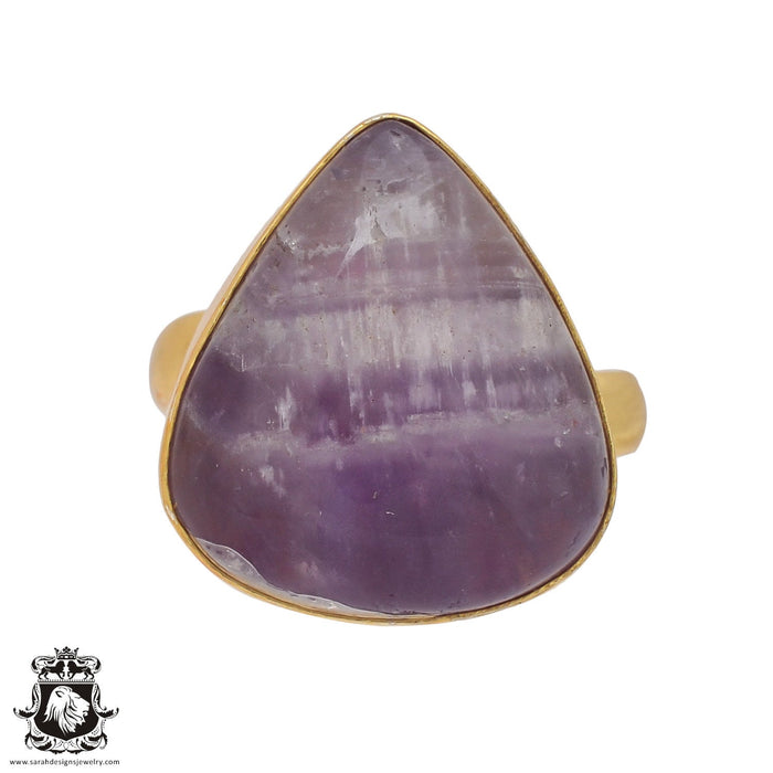 Size 8.5 - Size 10 Ring Chevron Amethyst24K Gold Plated Ring GPR425