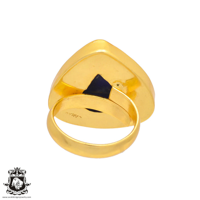 Size 6.5 - Size 8 Ring Sodalite 24K Gold Plated Ring GPR194