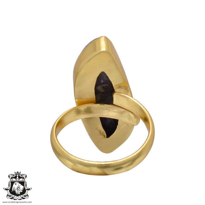 Size 8.5 - Size 10 Ring Charoite 24K Gold Plated Ring GPR486