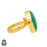 Size 8.5 - Size 10 Ring Green Onyx 24K Gold Plated Ring GPR227