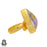 Size 6.5 - Size 8 Adjustable Angel Aura Quartz 24K Gold Plated Ring GPR247