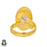 Size 7.5 - Size 9 Ring Rutile Quartz 24K Gold Plated Ring GPR306