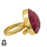 Size 9.5 - Size 11 Ring Kashmir Ruby 24K Gold Plated Ring GPR495