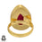 Size 9.5 - Size 11 Ring Kashmir Ruby 24K Gold Plated Ring GPR498