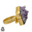 Size 10.5 - Size 12 Ring Amethyst Druzy 24K Gold Plated Ring GPR522