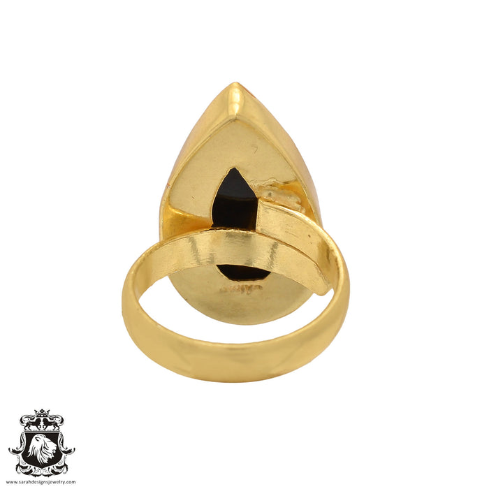 Size 7.5 - Size 9 Ring Tiger's Eye 24K Gold Plated Ring GPR551