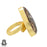 Size 6.5 - Size 8 Ring Stick Agate 24K Gold Plated Ring GPR582
