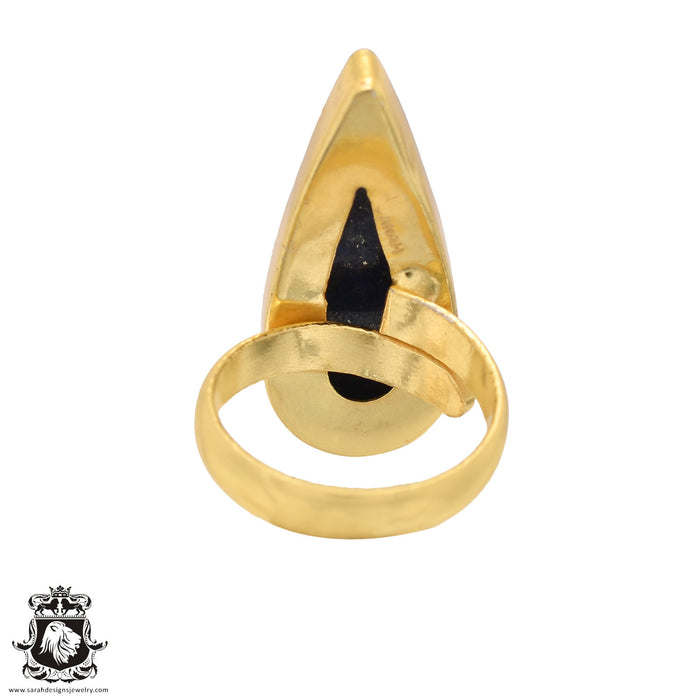 Size 7.5 - Size 9 Ring Lapis Lazuli 24K Gold Plated Ring GPR598