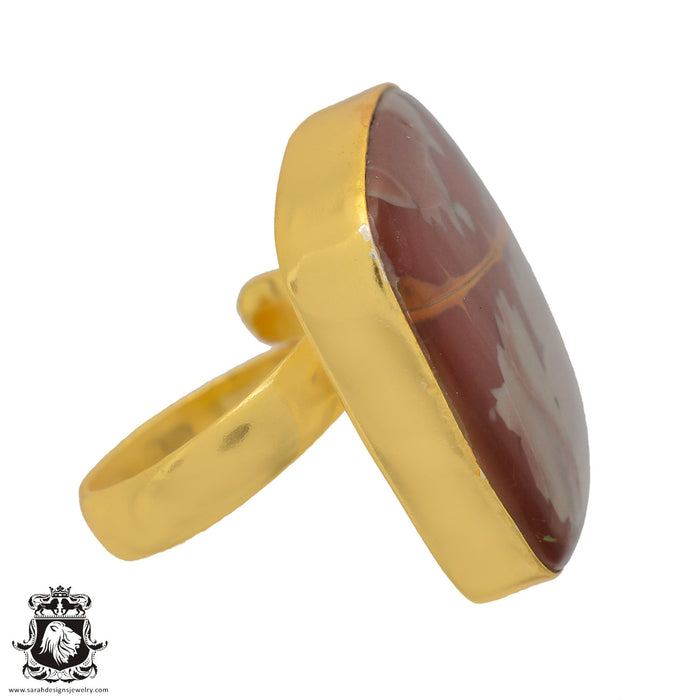 Size 6.5 - Size 8 Ring Noreena Jasper 24K Gold Plated Ring GPR609