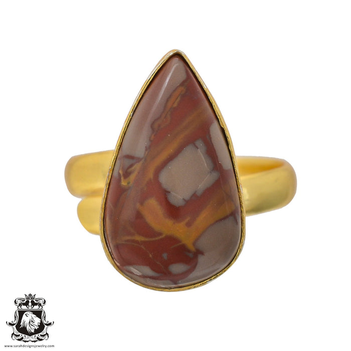 Size 9.5 - Size 11 Ring Noreena Jasper 24K Gold Plated Ring GPR611