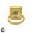 Size 9.5 - Size 11 Ring Aquamarine 24K Gold Plated Ring GPR631