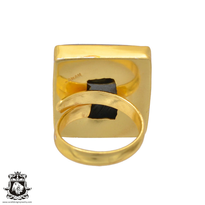 Size 6.5 - Size 8 Ring Hematite 24K Gold Plated Ring GPR645