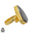 Size 7.5 - Size 9 Adjustable Hematite 24K Gold Plated Ring GPR650