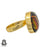 Size 9.5 - Size 11 Ring Dichroic Murano Glass 24K Gold Plated Ring GPR672