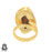 Size 8.5 - Size 10 Ring Bird Eye Jasper 24K Gold Plated Ring GPR701