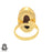 Size 10.5 - Size 12 Ring Bird Eye Jasper 24K Gold Plated Ring GPR708