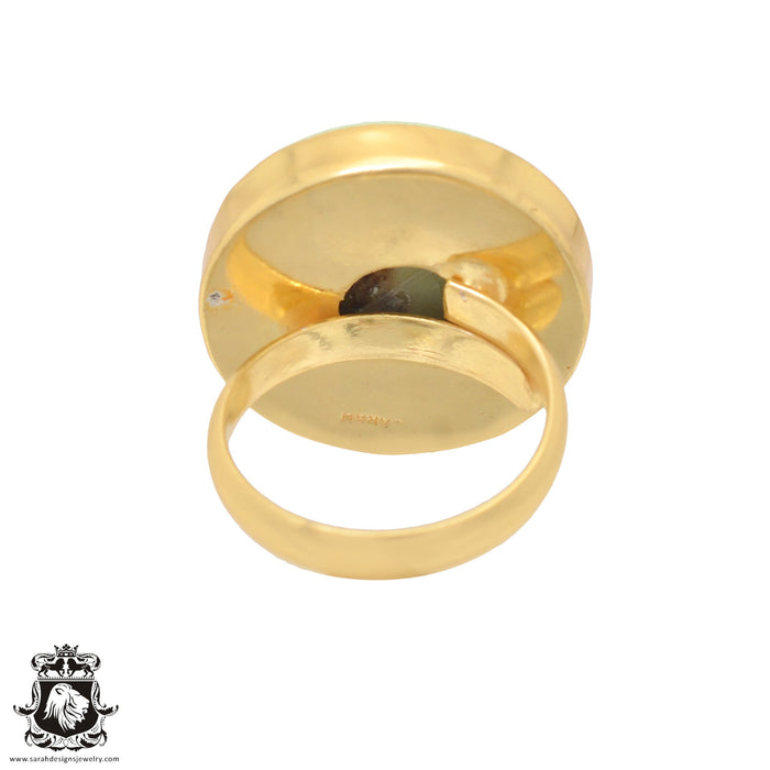 Size 8.5 - Size 10 Ring Gaspeite 24K Gold Plated Ring GPR712
