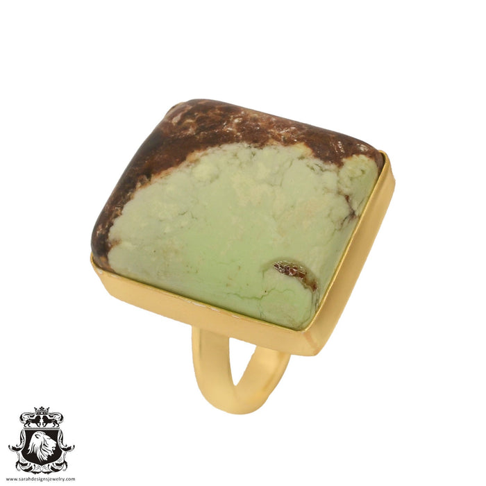 Size 10.5 - Size 12 Ring Gaspeite 24K Gold Plated Ring GPR714