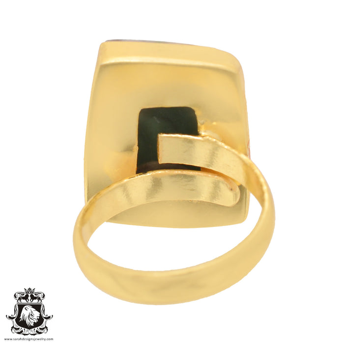 Size 8.5 - Size 10 Adjustable Size 8.5 - Size 10 Adjustable Variscite 24K Gold Plated Ring GPR735