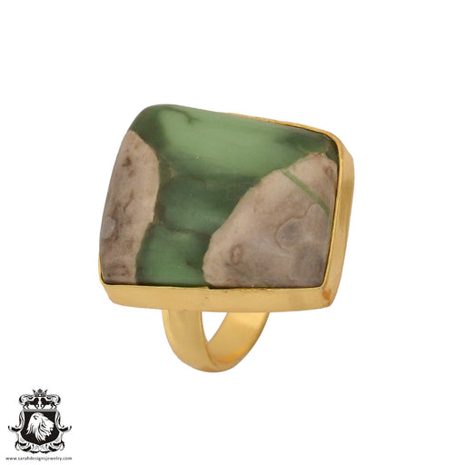 Size 8.5 - Size 10 Ring Size 8.5 - Size 10 Ring Variscite 24K Gold Plated Ring GPR735