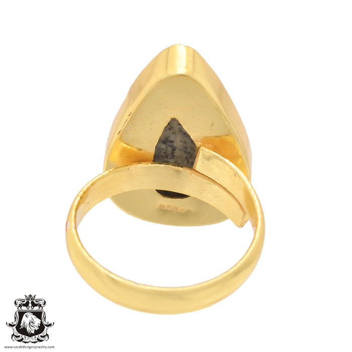 Size 9.5 - Size 11 Ring K2 Jasper Afghanite 24K Gold Plated Ring GPR760