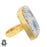 Size 6.5 - Size 8 Adjustable K2 Jasper Afghanite 24K Gold Plated Ring GPR764