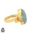 Size 8.5 - Size 10 Adjustable Aquamarine 24K Gold Plated Ring GPR780