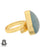 Size 8.5 - Size 10 Adjustable Aquamarine 24K Gold Plated Ring GPR781