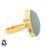 Size 9.5 - Size 11 Adjustable Aquamarine 24K Gold Plated Ring GPR782