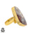 Size 7.5 - Size 9 Adjustable Crazy Lace Agate 24K Gold Plated Ring GPR858