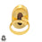 Size 8.5 - Size 10 Ring Birds Eye Jasper 24K Gold Plated Ring GPR868