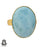 Size 8.5 - Size 10 Ring Larimar 24K Gold Plated Ring GPR877