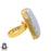 Size 6.5 - Size 8 Ring Blue Lace Agate 24K Gold Plated Ring GPR929