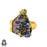 Size 6.5 - Size 8 Ring Chalcopyrite Peacock Ore 24K Gold Plated Ring GPR944