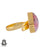 Size 10.5 - Size 12 Ring Peruvian Pink Opal 24K Gold Plated Ring GPR996