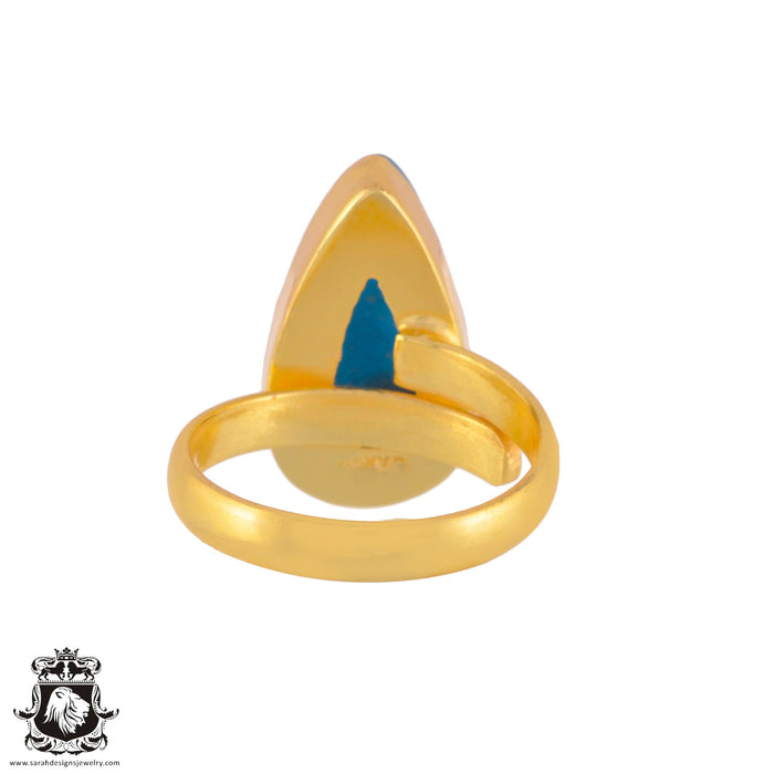 Size 8.5 - Size 10 Ring Apatite 24K Gold Plated Ring GPR1010
